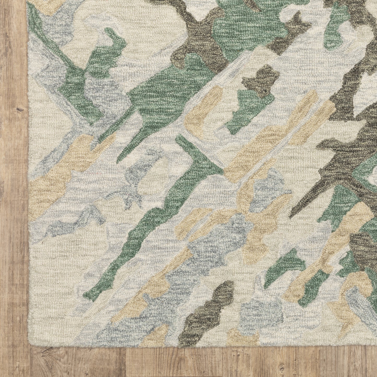 Kipton Abstract Grey/ Teal Mixed Pile Rug
