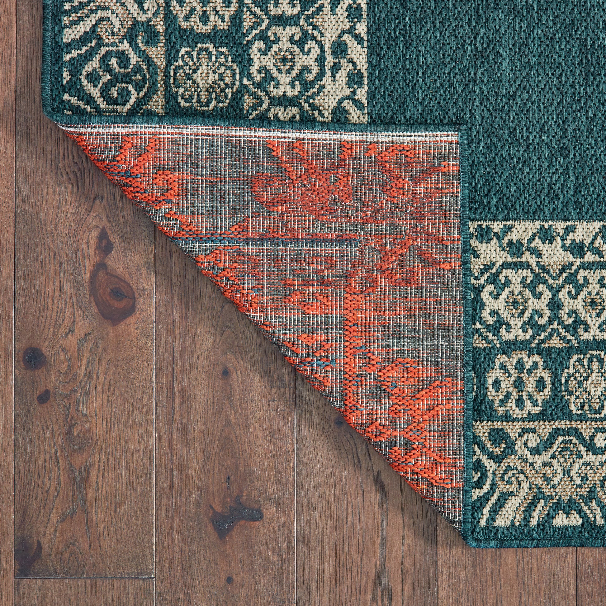 Latitude Outdoor Blue/ Grey Oriental Loop Pile Rug