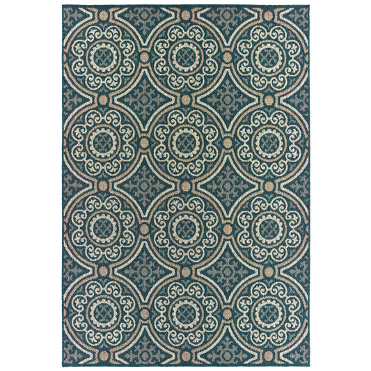 Latitude 609B3 Blue Outdoor Rug