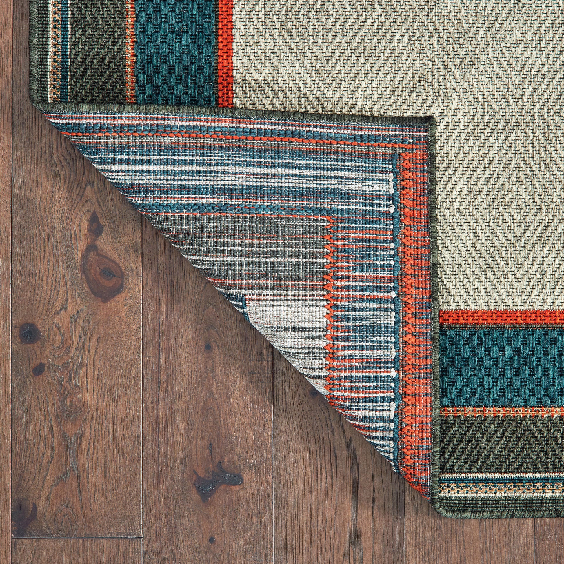 Latitude Outdoor Grey/ Blue Solid Loop Pile Rug