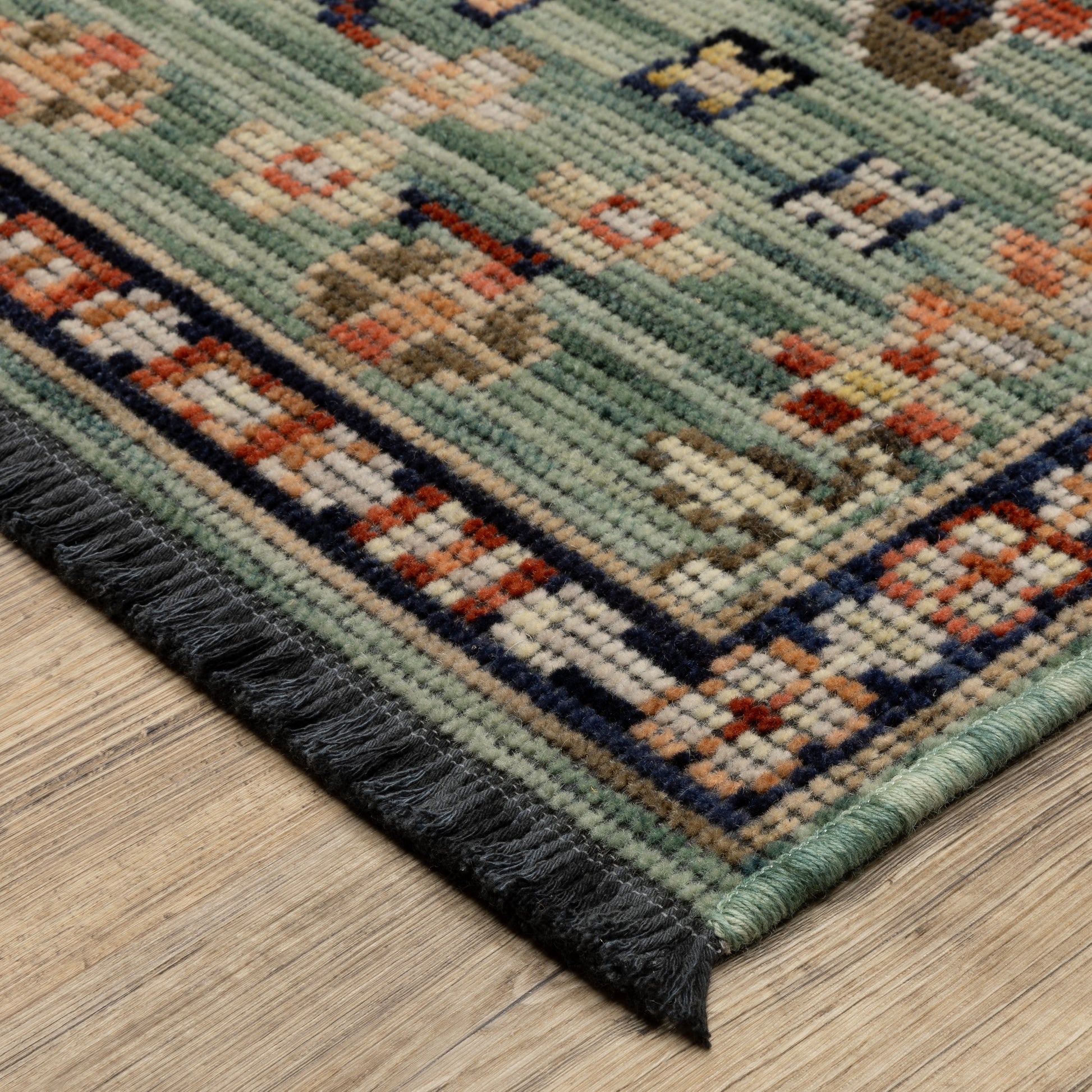 Legacy Floral Blue/ Rust Loop Pile Rug