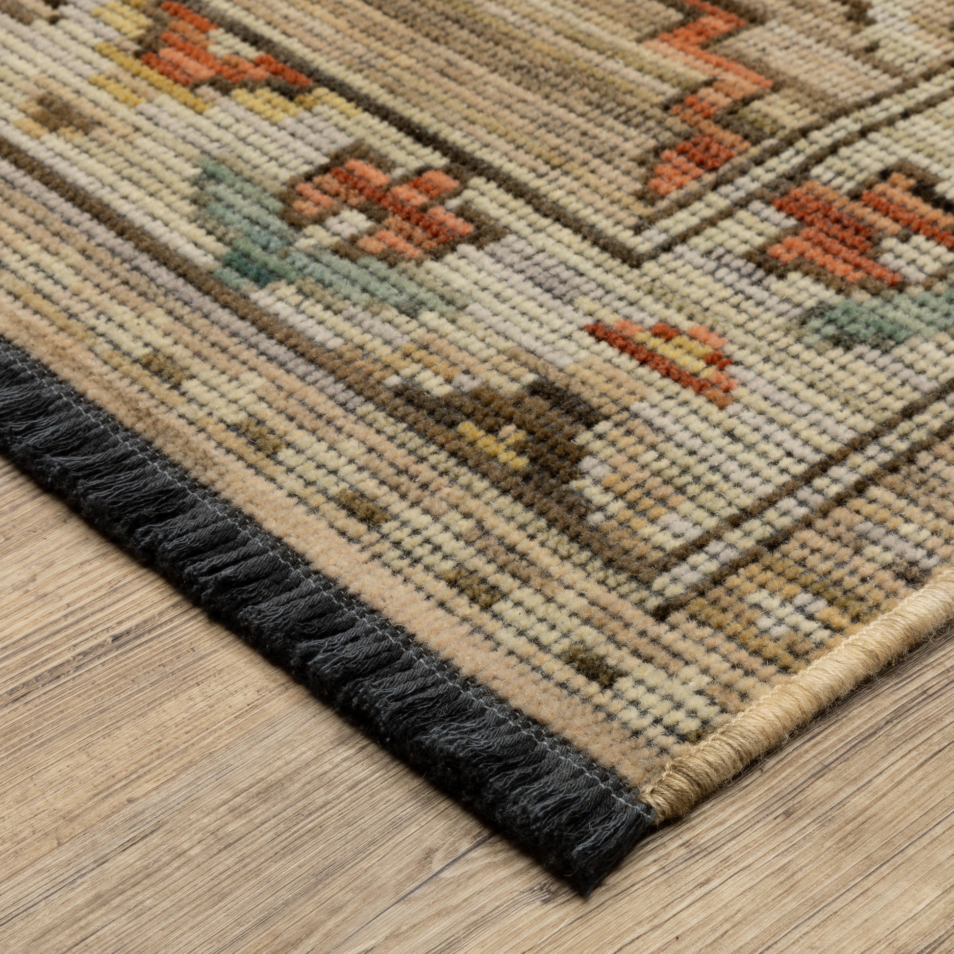 Legacy Medallion Rust/ Blue Floral Loop Pile Rug