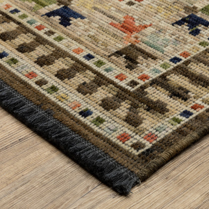 Legacy Medallion Brown/ Multi Oriental Loop Pile Rug