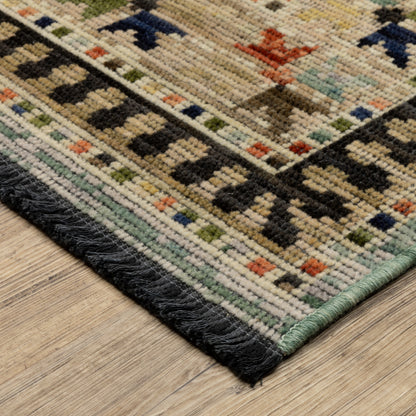 Legacy Medallion Blue/ Multi Oriental Loop Pile Rug
