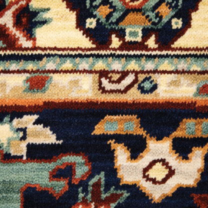 Lilihan Oriental Red/ Blue Cut Pile Rug