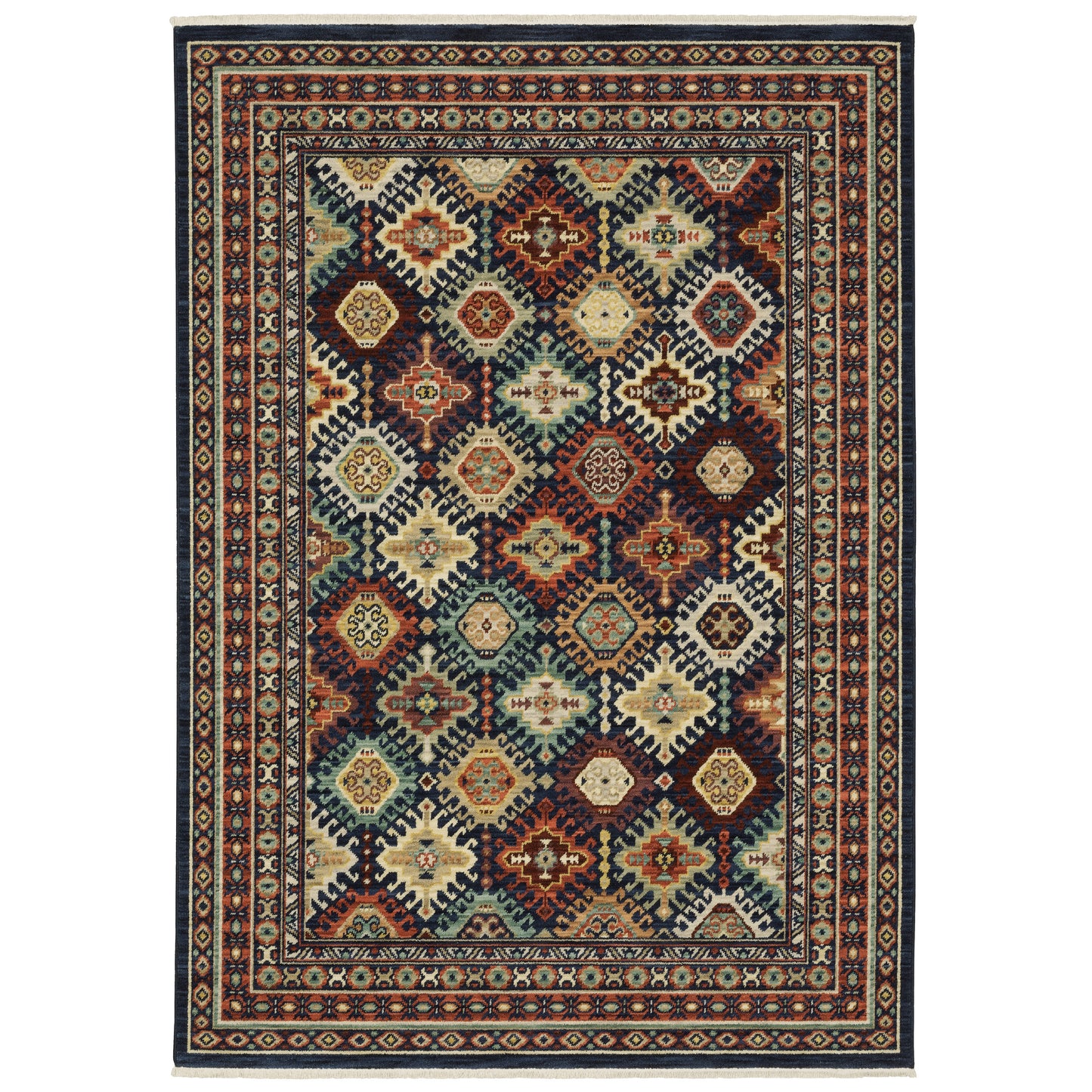 Lilihan 003B6 Navy Medallion Rug