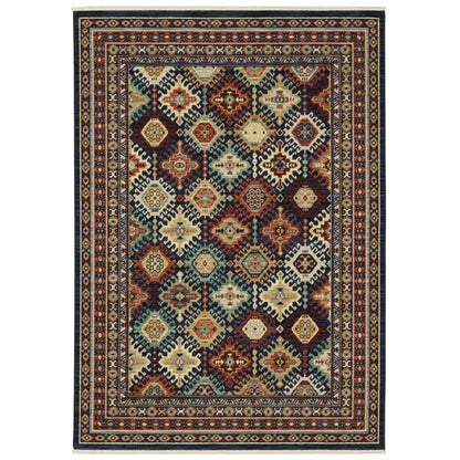 Lilihan 003B6 Navy Medallion Rug