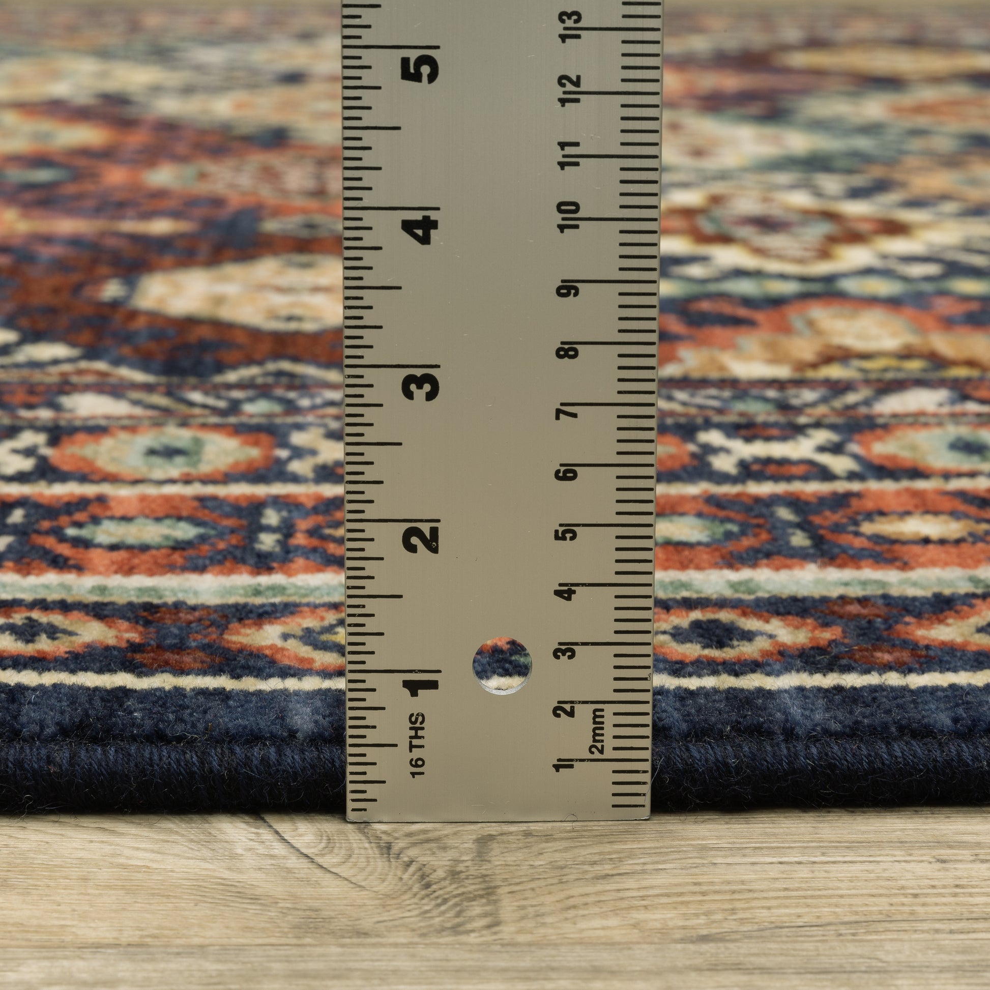 Lilihan Medallion Navy/ Multi Geometric Cut Pile Rug
