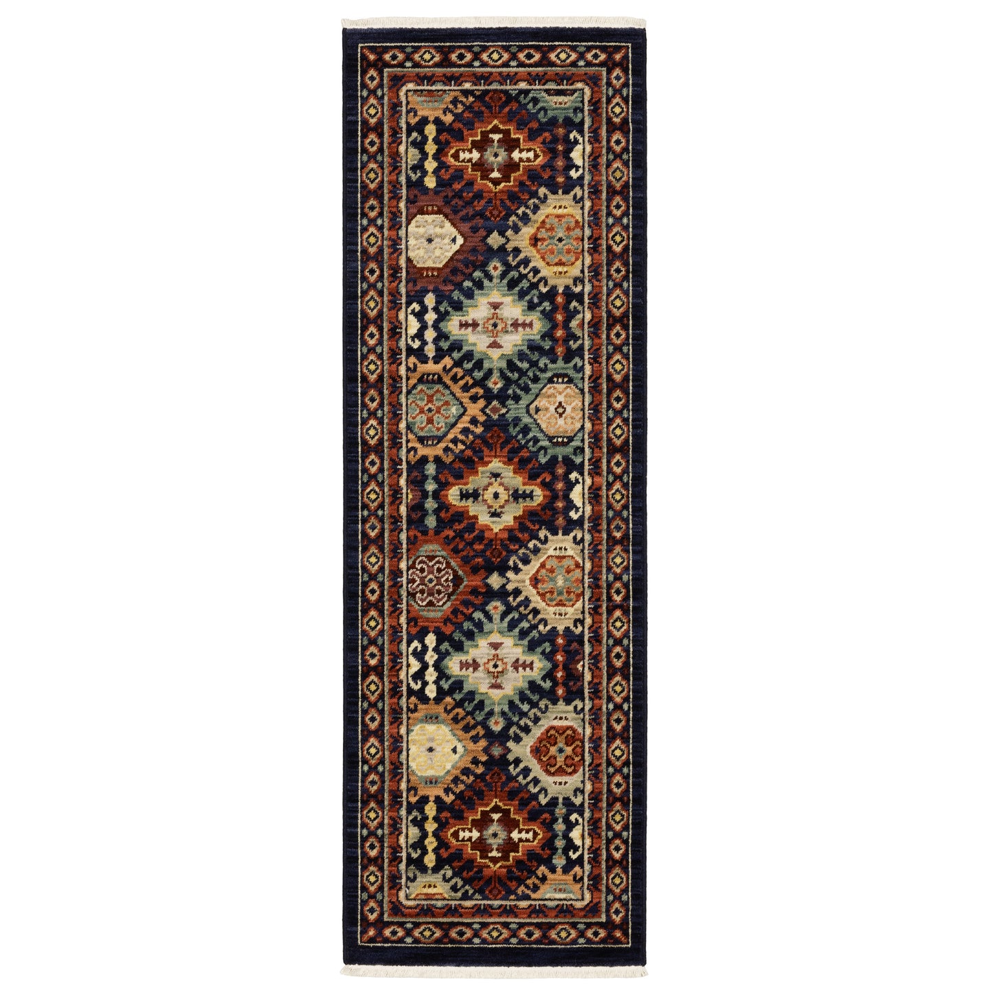 Lilihan 003B6 Navy Medallion Rug