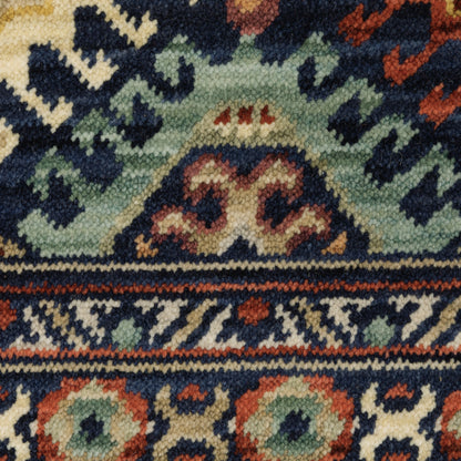 Lilihan Medallion Navy/ Multi Geometric Cut Pile Rug