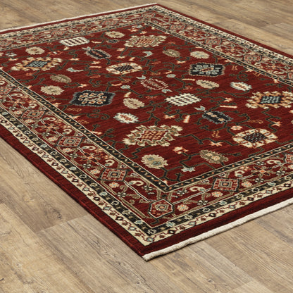 Lilihan Oriental Red/ Black Cut Pile Rug