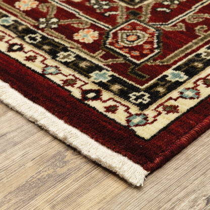 Lilihan Oriental Red/ Black Cut Pile Rug