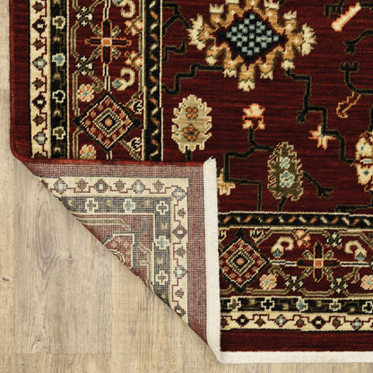 Lilihan Oriental Red/ Black Cut Pile Rug