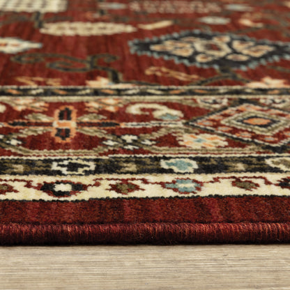 Lilihan Oriental Red/ Black Cut Pile Rug
