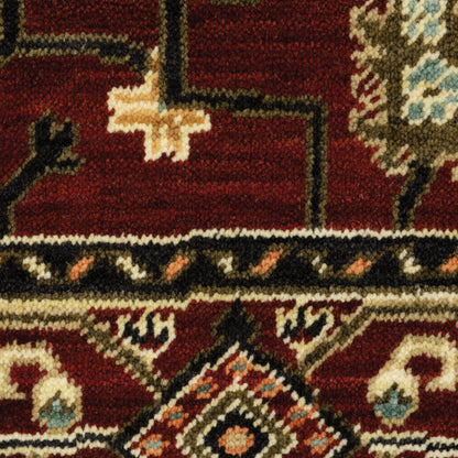 Lilihan Oriental Red/ Black Cut Pile Rug