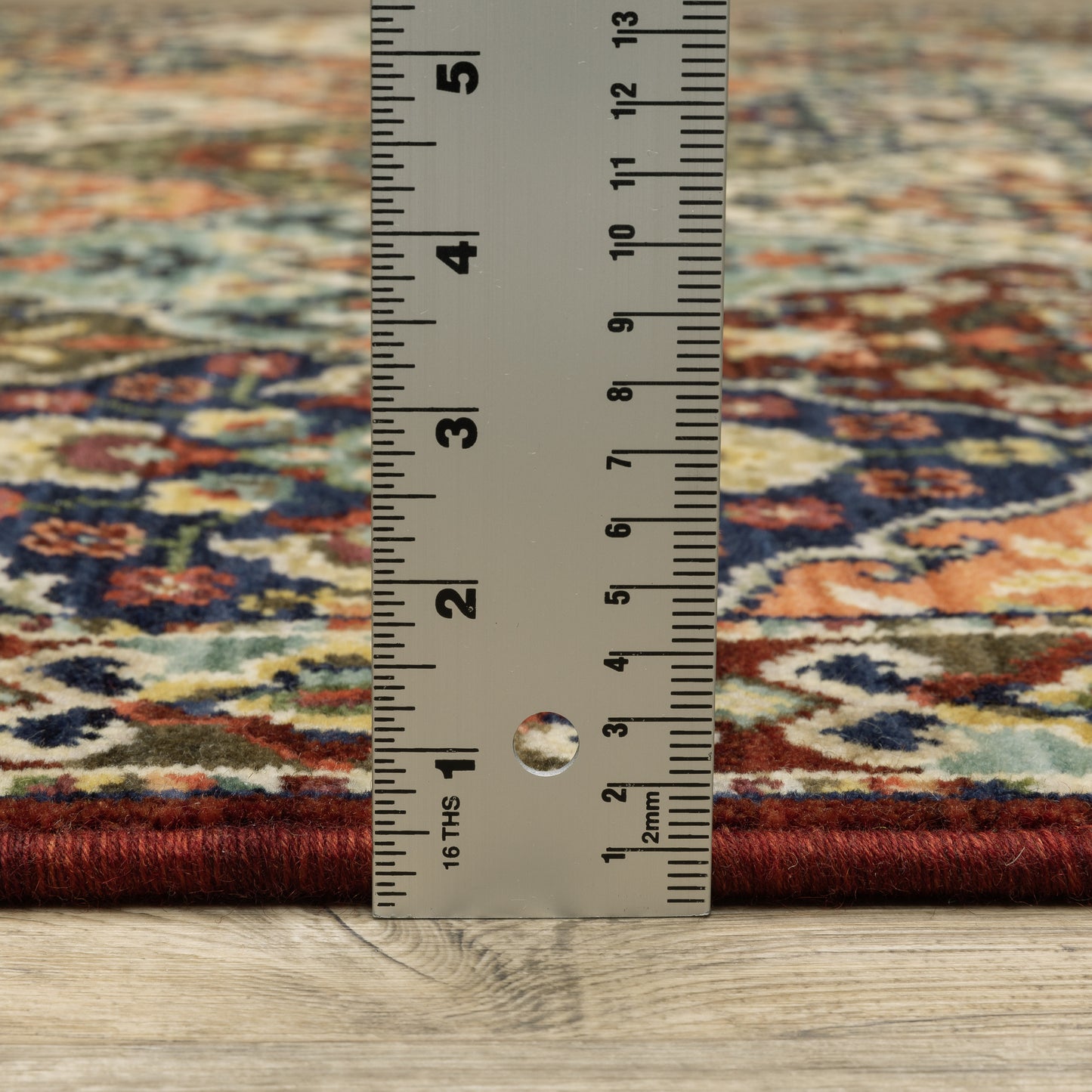 Lilihan Trefoil Red/ Multi Oriental Cut Pile Rug