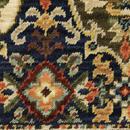 Lilihan Trefoil Red/ Multi Oriental Cut Pile Rug