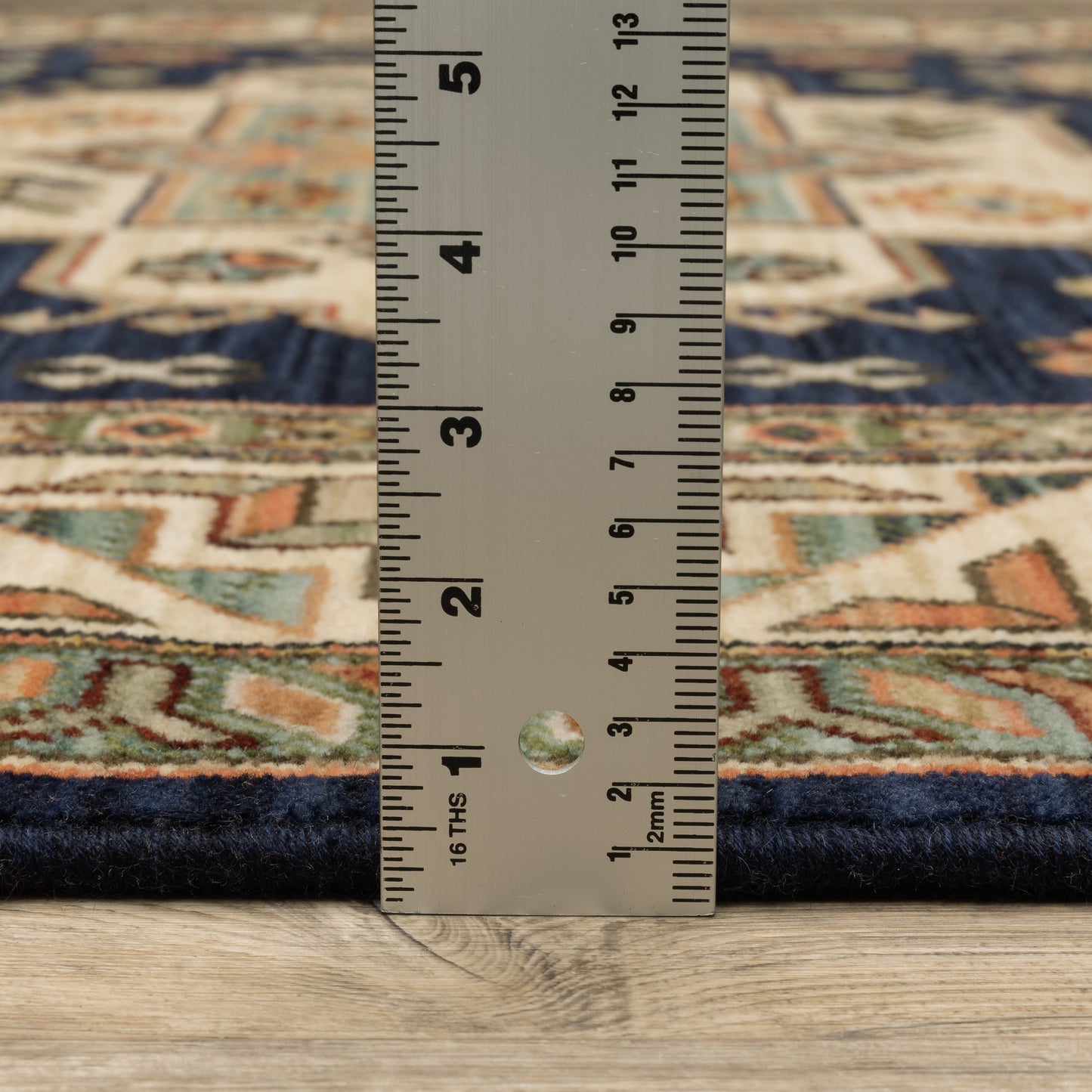 Lilihan Medallion Navy/ Multi Oriental Cut Pile Rug