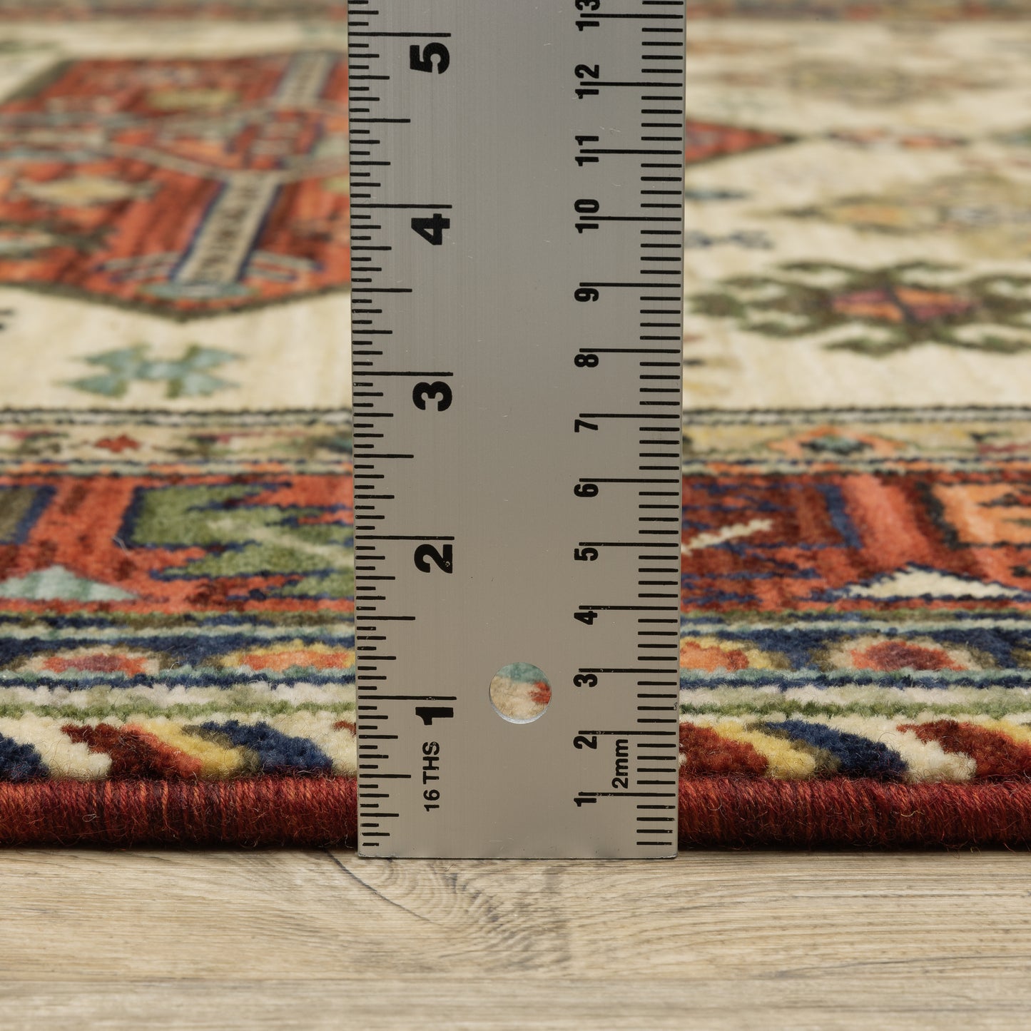 Lilihan Medallion Red/ Multi Oriental Cut Pile Rug