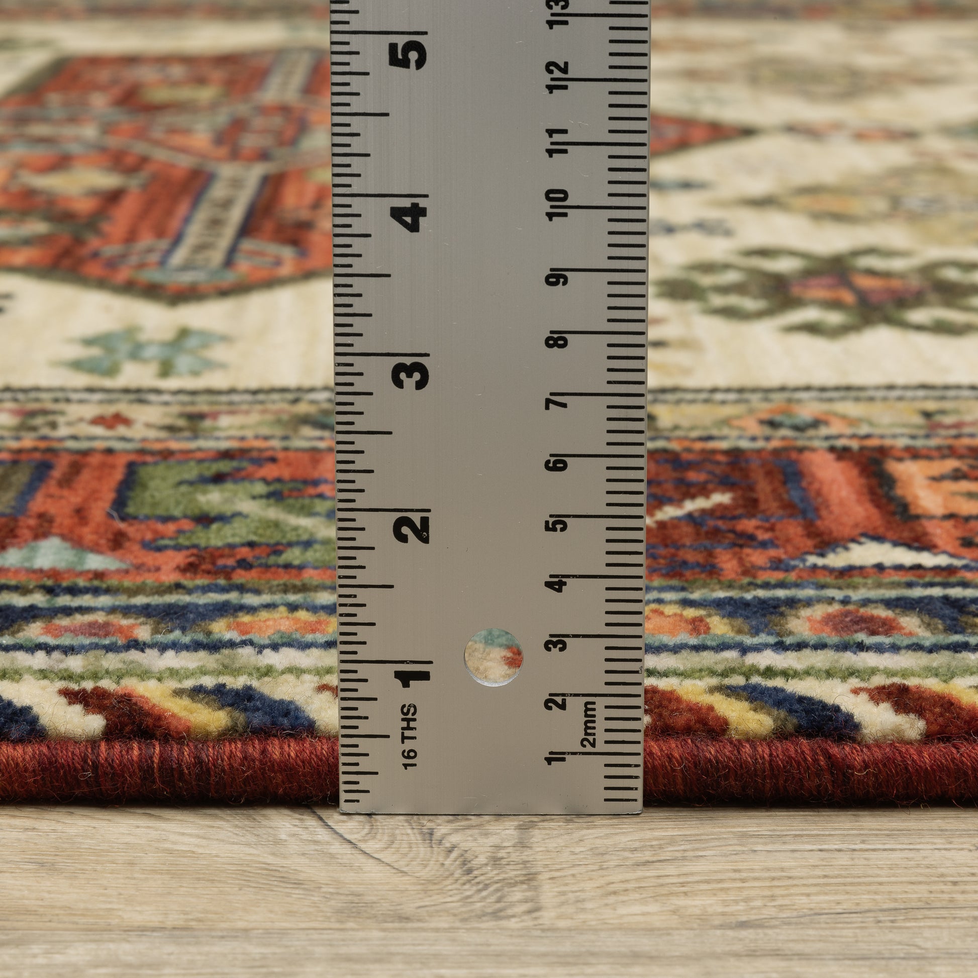 Lilihan Medallion Red/ Multi Oriental Cut Pile Rug