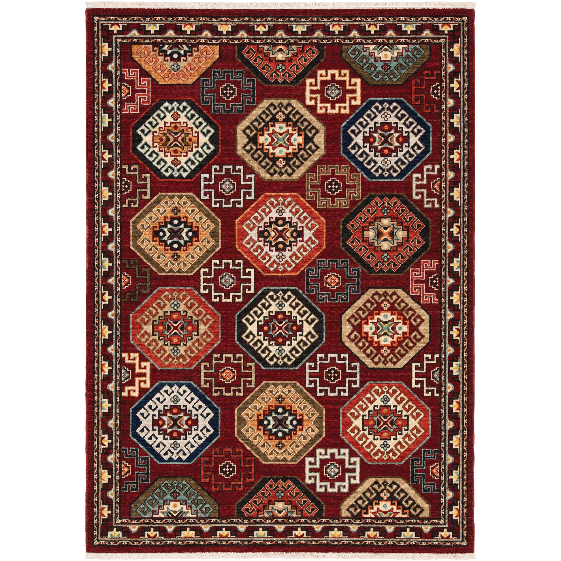 Lilihan 091R6 Red Geometric Rug