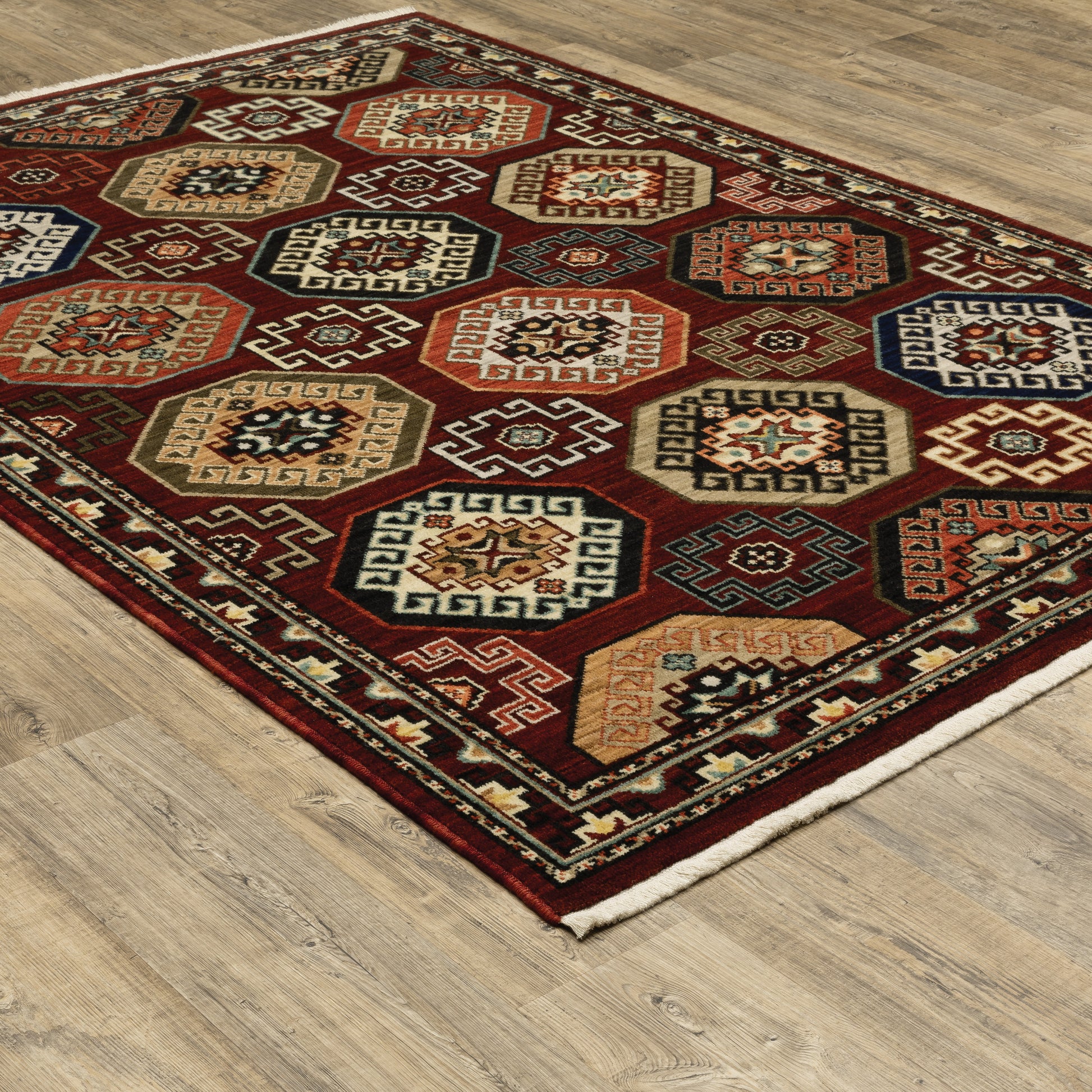 Lilihan 091R6 Red Geometric Rug