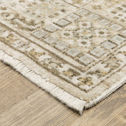 Lola Floral Gold/ Blue Oriental Cut Pile Rug