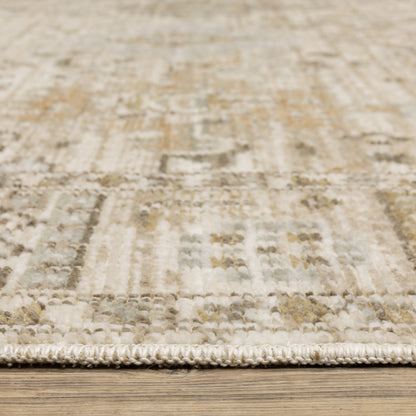 Lola Floral Gold/ Blue Oriental Cut Pile Rug