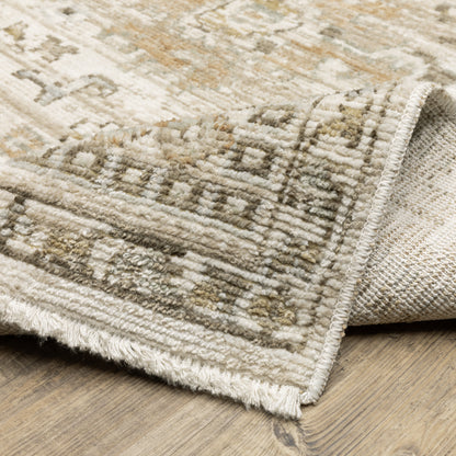 Lola Floral Gold/ Blue Oriental Cut Pile Rug