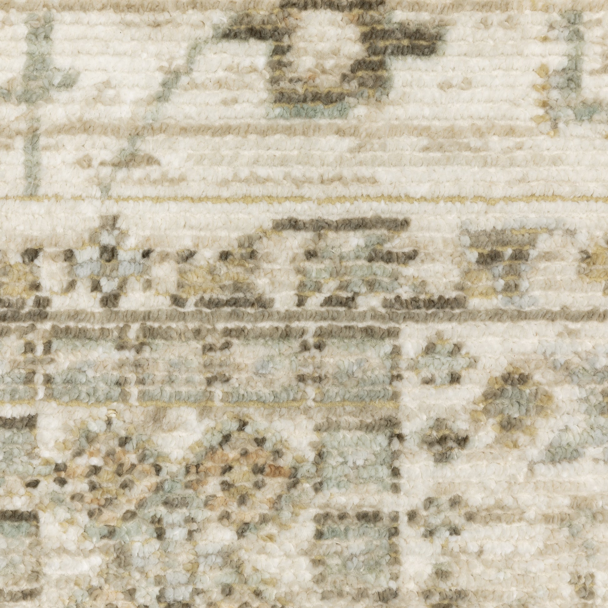 Lola Floral Gold/ Blue Oriental Cut Pile Rug