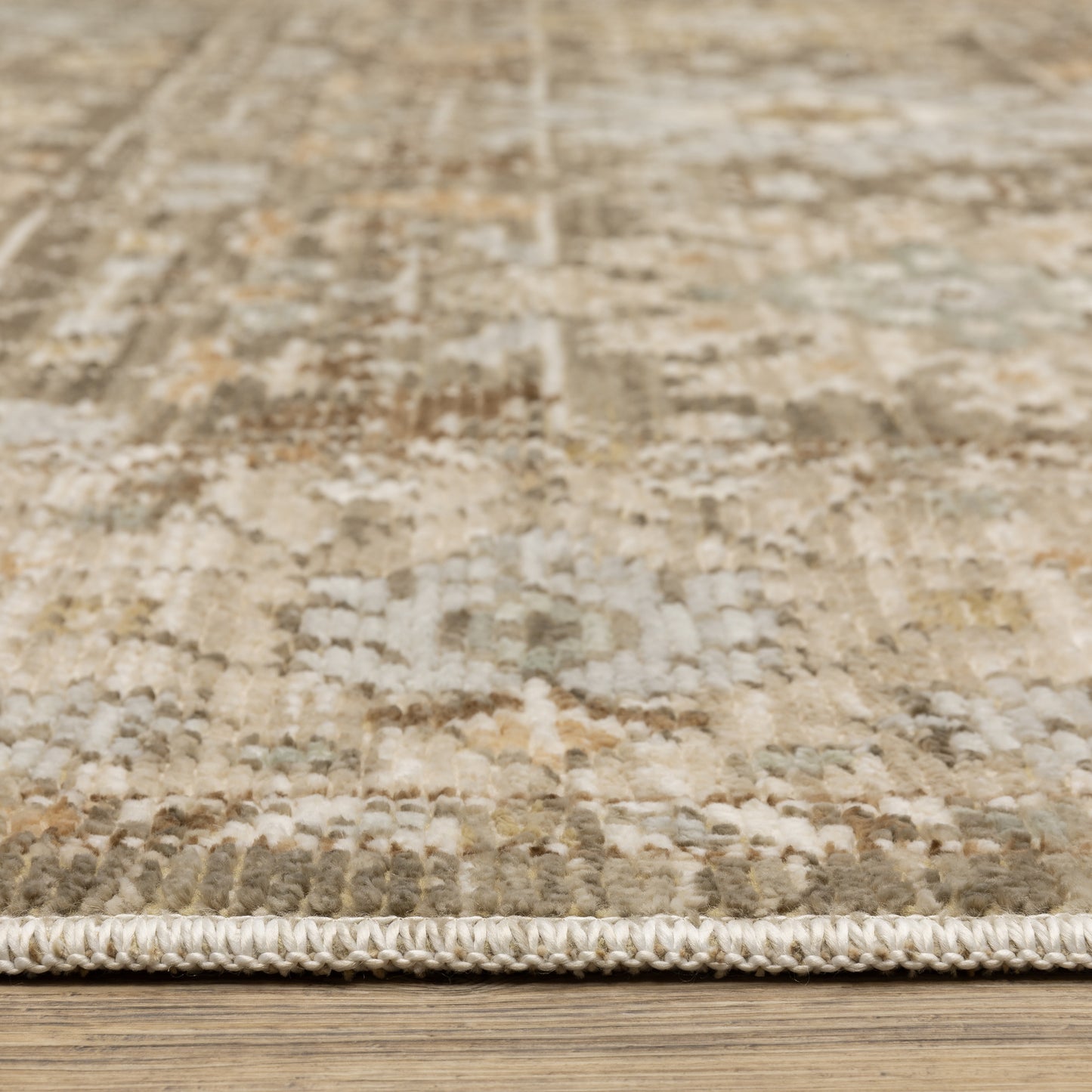 Lola Floral Brown/ Blue Oriental Cut Pile Rug