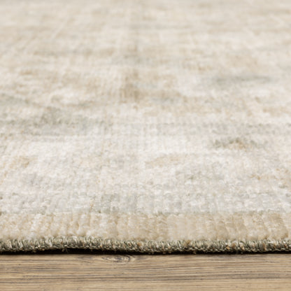 Lola Floral Blue/ Beige Oriental Cut Pile Rug