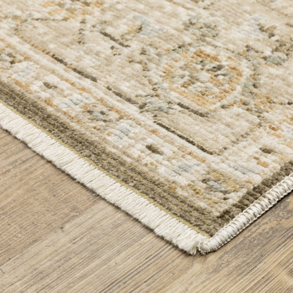 Lola Medallion Brown/ Beige Oriental Cut Pile Rug