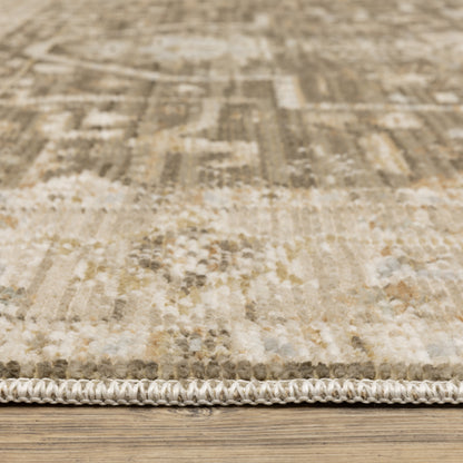 Lola Medallion Brown/ Beige Oriental Cut Pile Rug