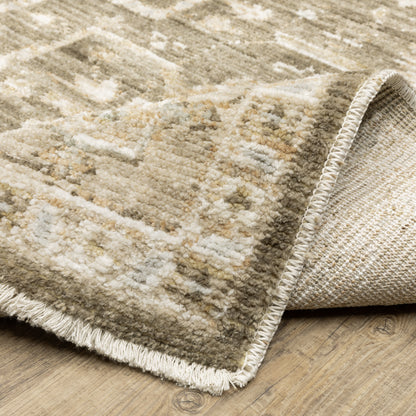 Lola Medallion Brown/ Beige Oriental Cut Pile Rug