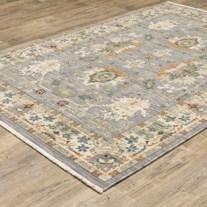 Lucca Oriental Blue/ Multi Cut Pile Rug