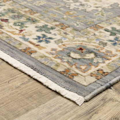 Lucca Oriental Blue/ Multi Cut Pile Rug