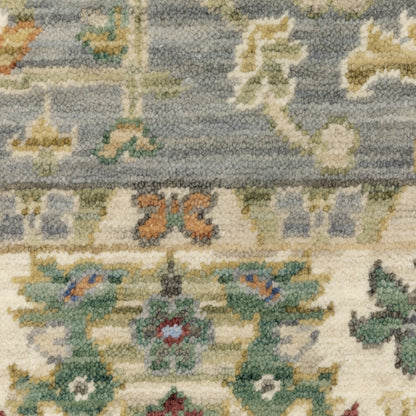 Lucca Oriental Blue/ Multi Cut Pile Rug