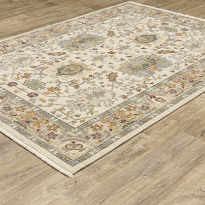 Lucca Oriental Ivory/ Multi Cut Pile Rug