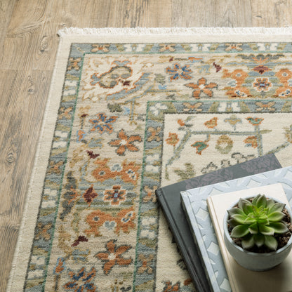 Lucca Oriental Ivory/ Multi Cut Pile Rug