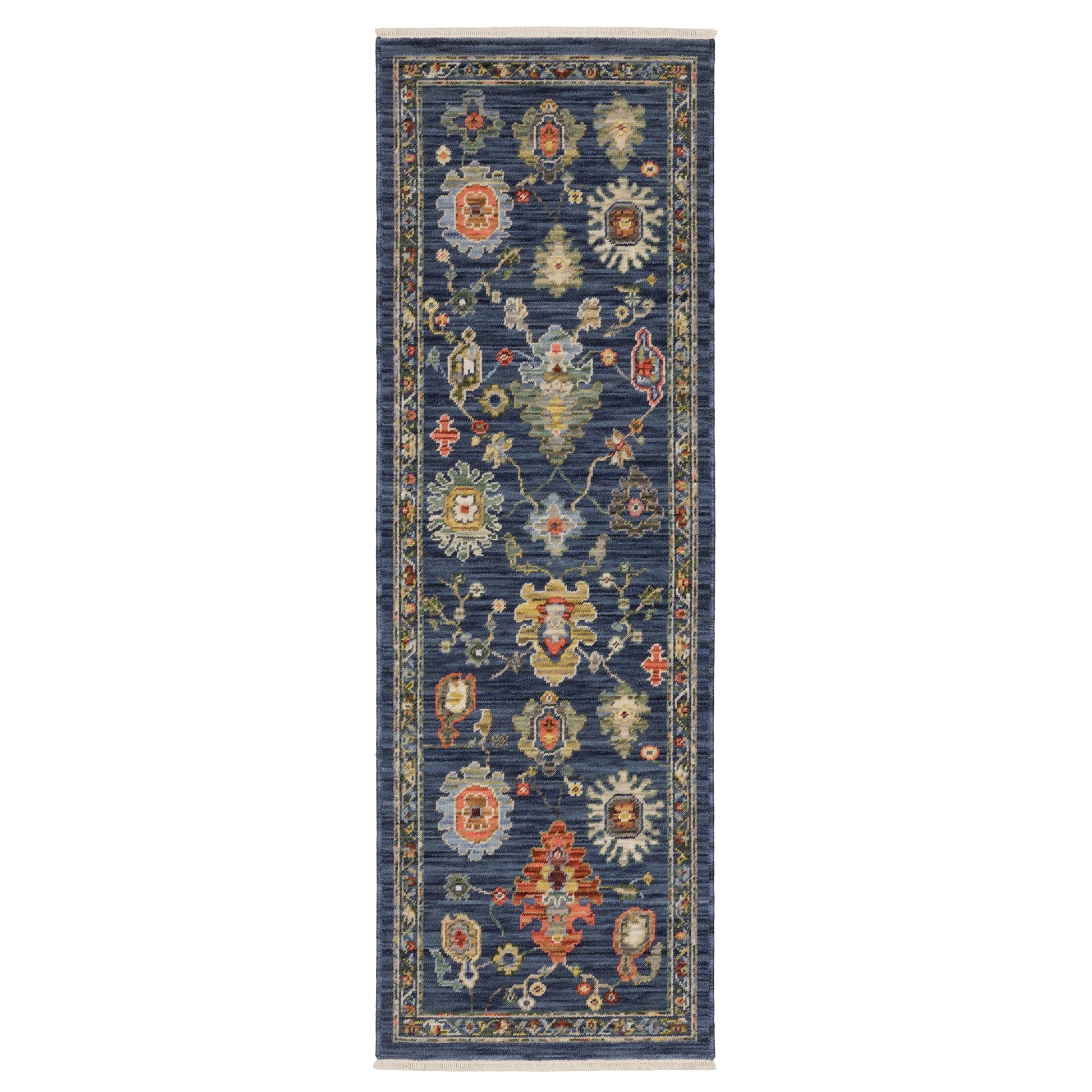 Lucca 2863B Blue Floral Rug