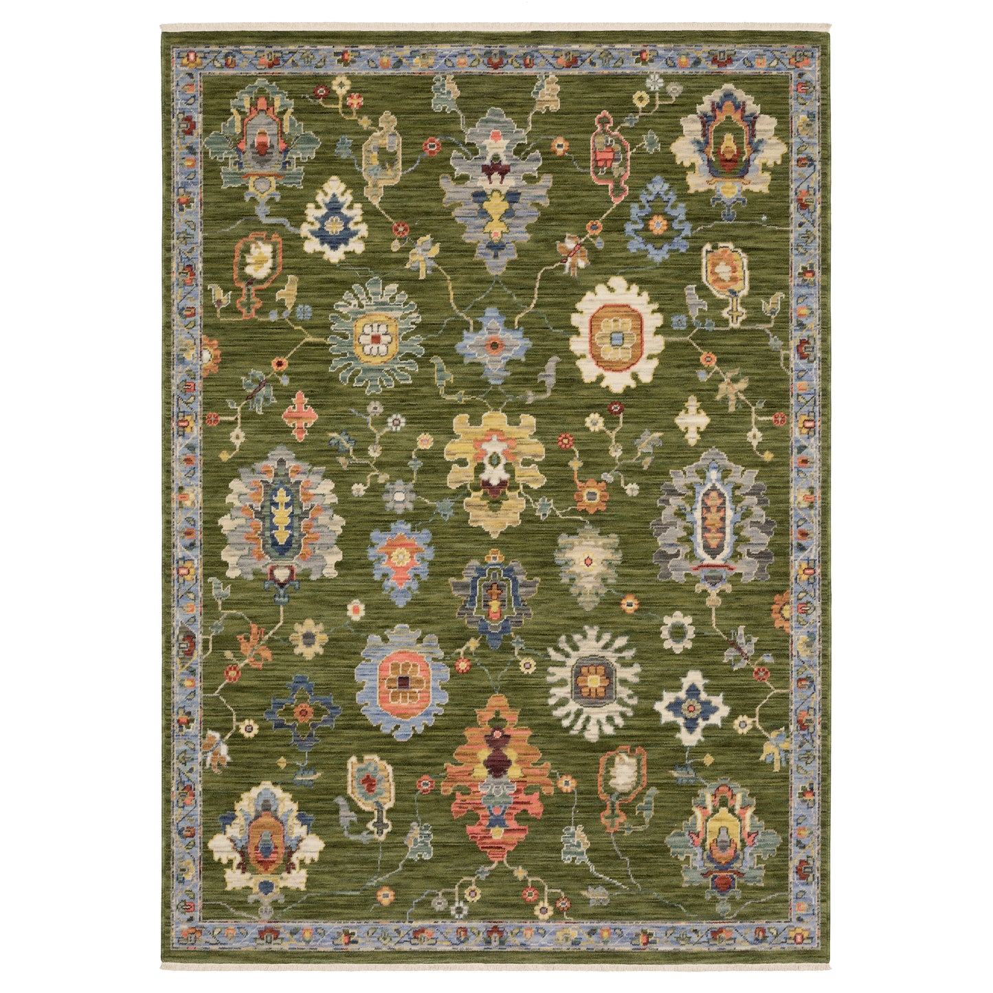 Lucca 2863E Green Floral Rug