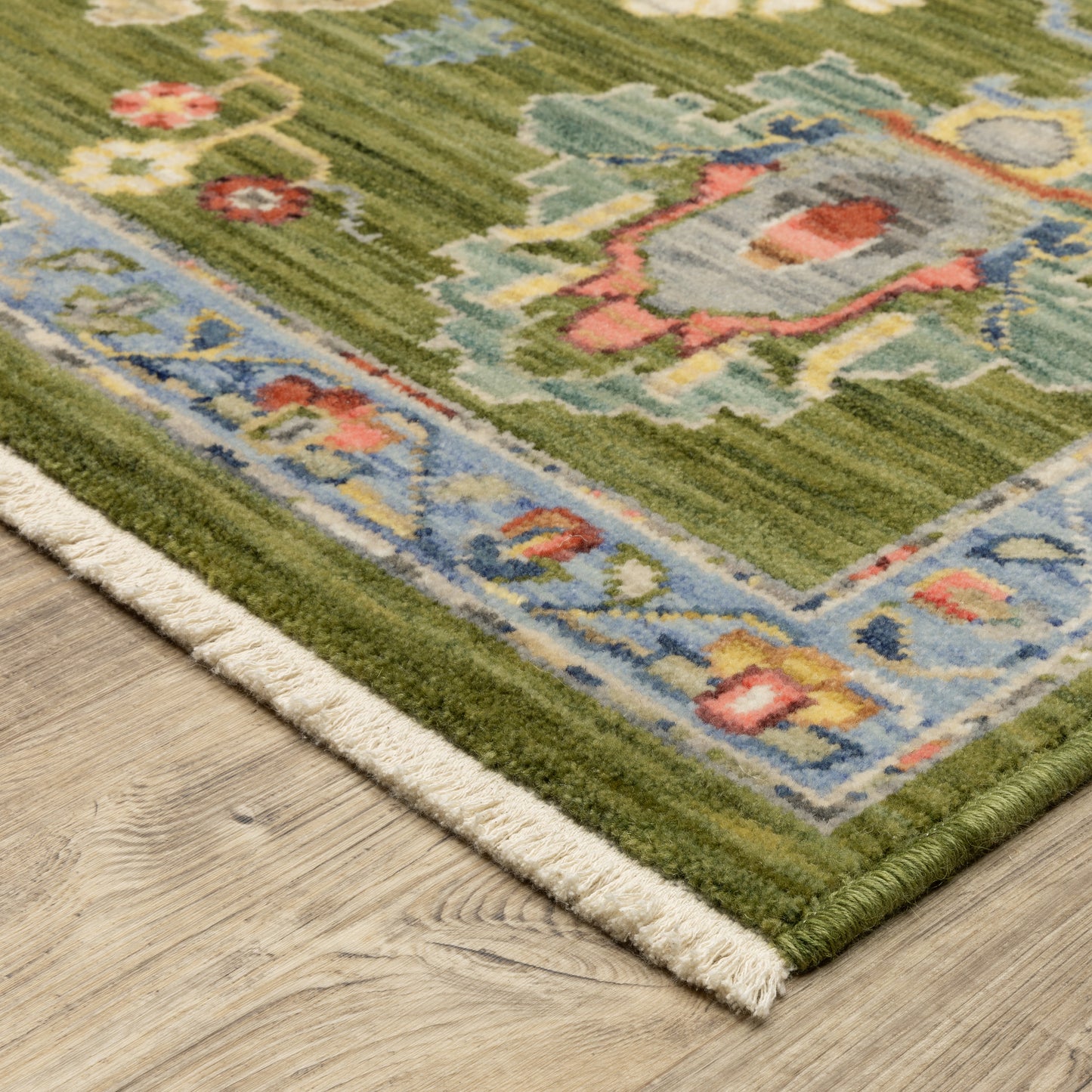 Lucca 2863E Green Floral Rug