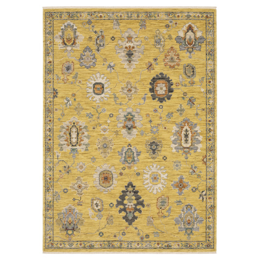 Lucca 2863G Yellow Floral Rug