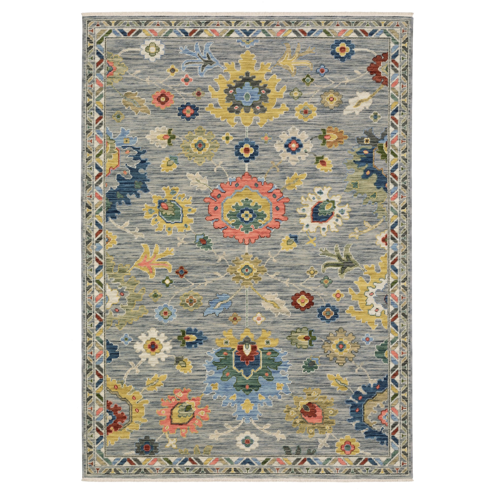 Lucca 2888G Grey Floral Rug