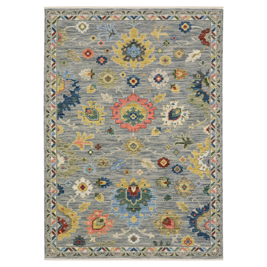 Lucca 2888G Grey Floral Rug