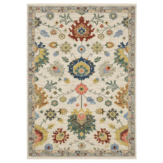 Lucca 2888L Ivory Floral Rug