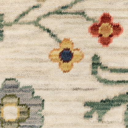 Lucca Floral Ivory/ Multi Oriental Cut Pile Rug