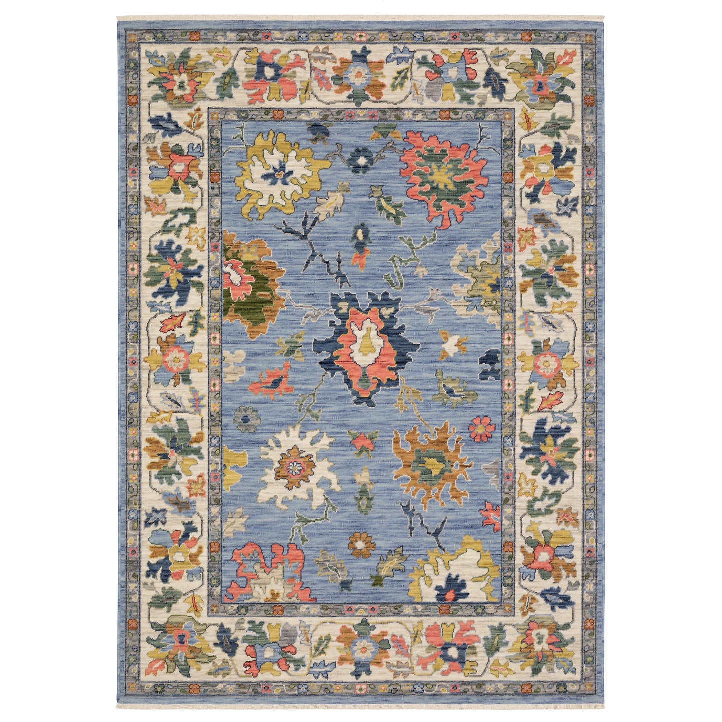 Lucca 2889A Blue Floral Rug