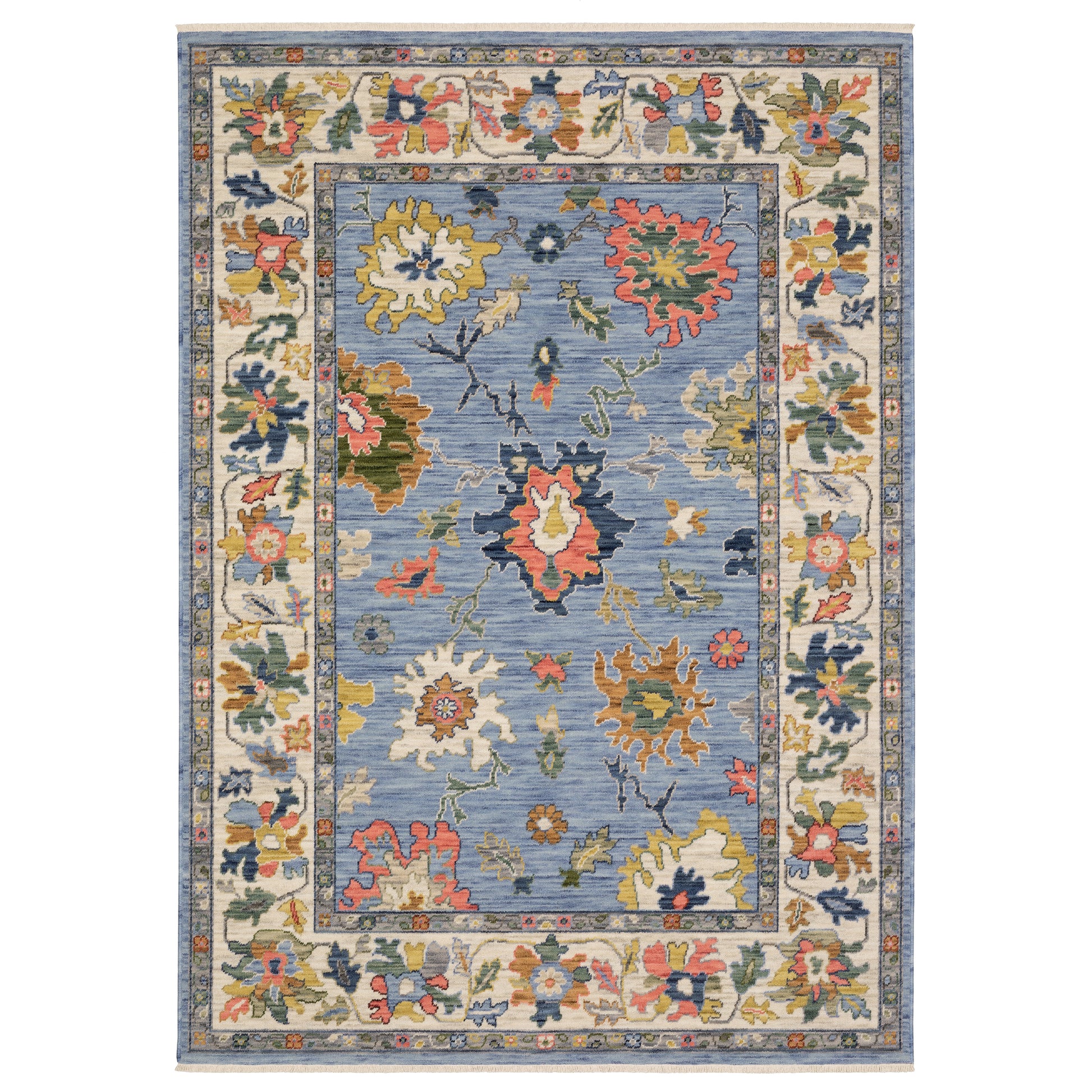Lucca 2889A Blue Floral Rug